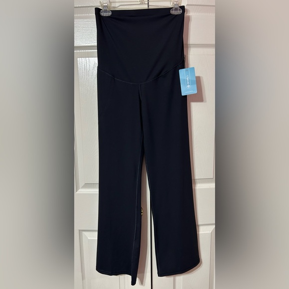 JOYSPELS Women’s Black Maternity Leggings Pants Athletic Semi Flare NWT Size S - Picture 3 of 6